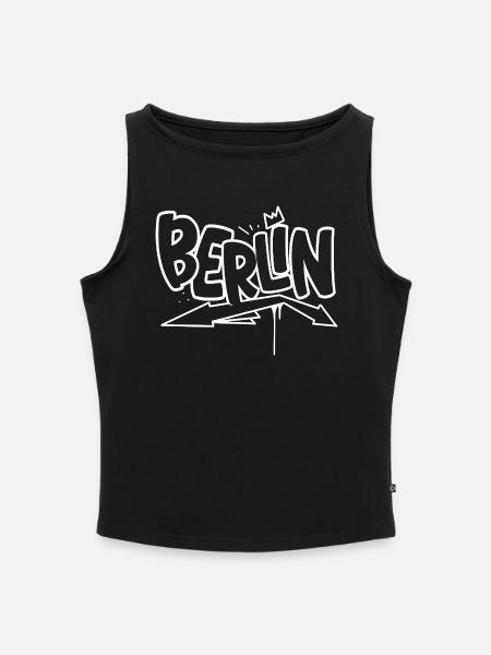 Berlin Graffiti - Frauen Organic Tank Top mit U-Boot-Ausschnitt - Schwarz