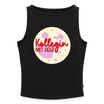 Danke Kollegin Herz - Frauen Organic Tank Top mit U-Boot-Ausschnitt - Schwarz - Vorne - Selfina (174cm)