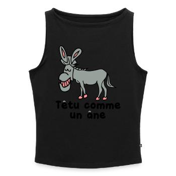 ornery - Women’s Organic Boat Neck Tank Top - black - Front - Selfina (174cm)