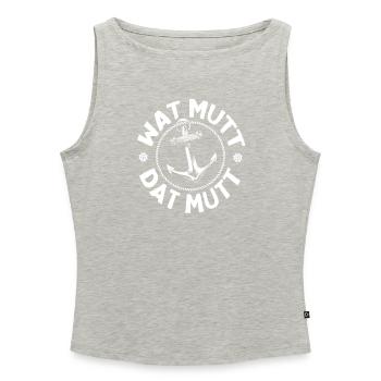 Wat Mutt Dat Mutt Plattdeutsche Redensart Hamburg - Frauen Organic Tank Top mit U-Boot-Ausschnitt - Grau meliert - Vorne - Selfina (174cm)