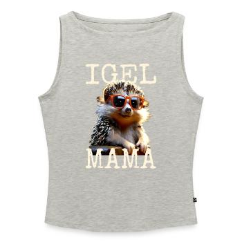 Igel Mama Mom Igelfrau Muttertag Igelmama Igel Mum - Frauen Organic Tank Top mit U-Boot-Ausschnitt - Grau meliert - Vorne - Selfina (174cm)