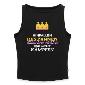Krönchen richten! - Frauen Organic Tank Top mit U-Boot-Ausschnitt - Grau meliert - Vorne - Selfina (174cm)