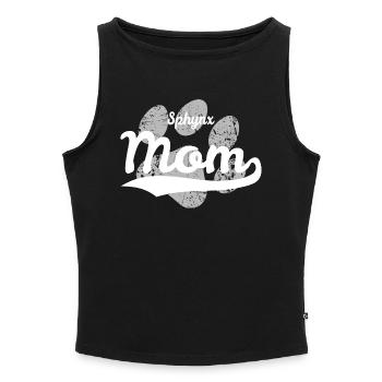 Sphynx mom - Women’s Organic Boat Neck Tank Top - black - Front - Selfina (174cm)