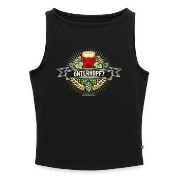 Unterhopft Bier Design Hopfen Gerste Bierglas - Frauen Organic Tank Top mit U-Boot-Ausschnitt - Schwarz - Vorne - Selfina (174cm)