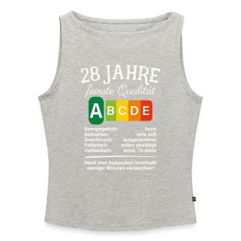 28 Jahre Feinste Qualität Geschenk 28. Geburtstag - Frauen Organic Tank Top mit U-Boot-Ausschnitt - Grau meliert - Vorne - Selfina (174cm)