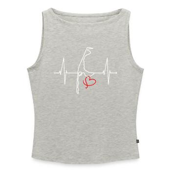 Sylt Skyline Nordsee Herzschlag Nordfriesen Sylter - Frauen Organic Tank Top mit U-Boot-Ausschnitt - Grau meliert - Vorne - Selfina (174cm)