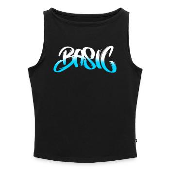 BASIC Graffiti Gradient - Frauen Organic Tank Top mit U-Boot-Ausschnitt - Grau meliert - Vorne - Selfina (174cm)