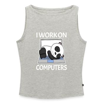 Computer Nerd Programmierer Herren Geschenk - Frauen Organic Tank Top mit U-Boot-Ausschnitt - Grau meliert - Vorne - Selfina (174cm)