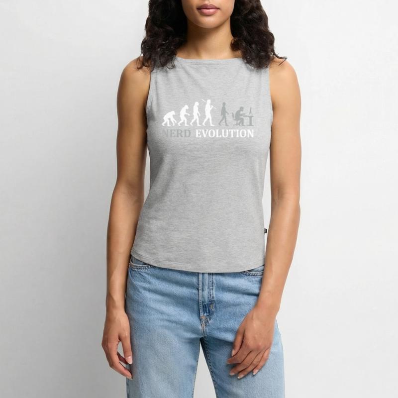 Nerd Evolution – From Monkey to PC Pro Women’s Organic Boat Neck Tank Top