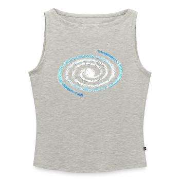 Spiral galaxy, universe, cosmos, milky way - Women’s Organic Boat Neck Tank Top - heather grey - Front - Selfina (174cm)