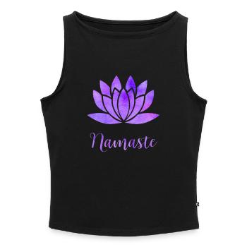 Namaste - Frauen Organic Tank Top mit U-Boot-Ausschnitt - Schwarz - Vorne - Selfina (174cm)