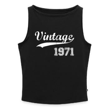 1971 - Frauen Organic Tank Top mit U-Boot-Ausschnitt - Grau meliert - Vorne - Selfina (174cm)