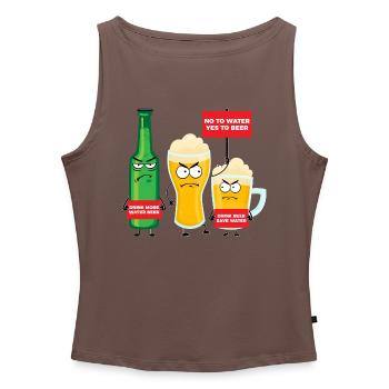 Save Water Drink Beer - Frauen Organic Tank Top mit U-Boot-Ausschnitt - Grau meliert - Vorne - Selfina (174cm)