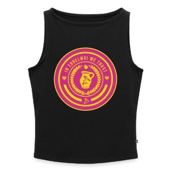 Bembel - Frankfurt - Ebbelwoi - Women’s Organic Boat Neck Tank Top - black - Front - Selfina (174cm)