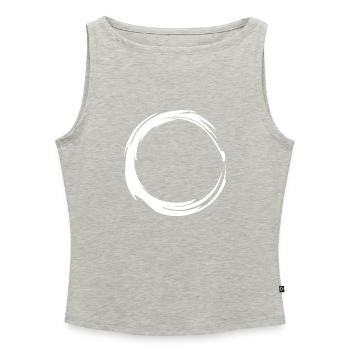 Circle design icon brush white - Women’s Organic Boat Neck Tank Top - heather grey - Front - Selfina (174cm)