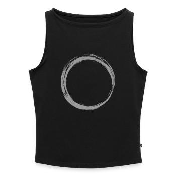 Circle symbol design gray - Women’s Organic Boat Neck Tank Top - black - Front - Selfina (174cm)