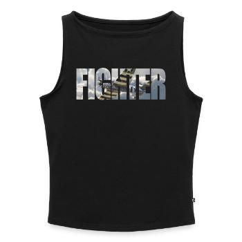 Fighter P-47 Thunderbolt - Frauen Organic Tank Top mit U-Boot-Ausschnitt - Schwarz - Vorne - Selfina (174cm)