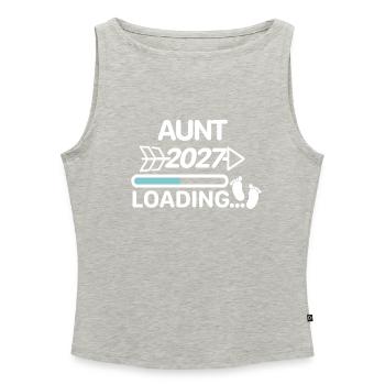 Aunt 2027 - Women’s Organic Boat Neck Tank Top - heather grey - Front - Selfina (174cm)