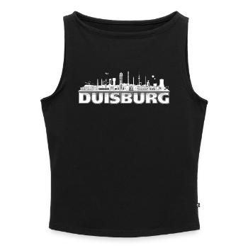 duisburg_city_lines - Women’s Organic Boat Neck Tank Top - heather grey - Front - Selfina (174cm)