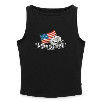linedance - Frauen Organic Tank Top mit U-Boot-Ausschnitt - Grau meliert - Vorne - Selfina (174cm)