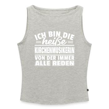 Heiße Kirchenmusikerin - Frauen Organic Tank Top mit U-Boot-Ausschnitt - Grau meliert - Vorne - Selfina (174cm)