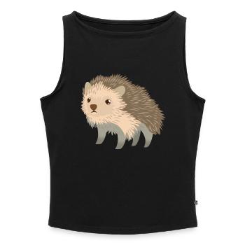 cute little Hedgehog - Women’s Organic Boat Neck Tank Top - black - Front - Selfina (174cm)