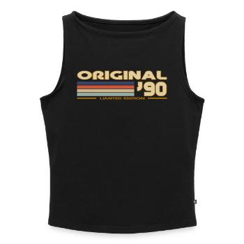 1990 - Women’s Organic Boat Neck Tank Top - black - Front - Selfina (174cm)