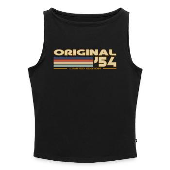 1954 - Women’s Organic Boat Neck Tank Top - black - Front - Selfina (174cm)