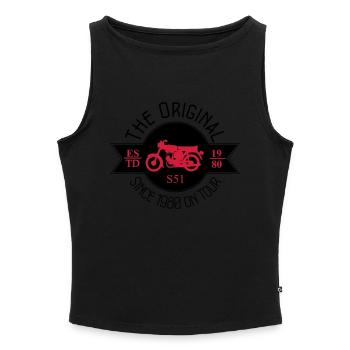 S51 Original - Frauen Organic Tank Top mit U-Boot-Ausschnitt - Schwarz - Vorne - Selfina (174cm)
