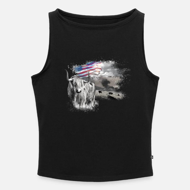 kl_linedance24a - Frauen Organic Tank Top mit U-Boot-Ausschnitt - Schwarz