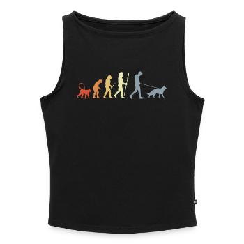 German Shepherd Owner Evolution - Frauen Organic Tank Top mit U-Boot-Ausschnitt - Schwarz - Vorne - Selfina (174cm)