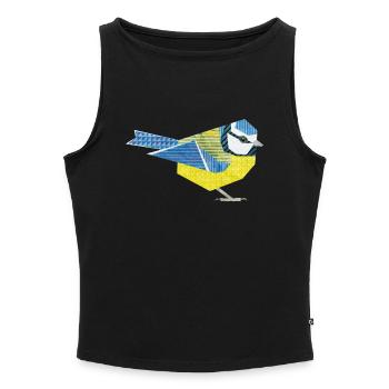 Blue Tit - Women’s Organic Boat Neck Tank Top - heather grey - Front - Selfina (174cm)