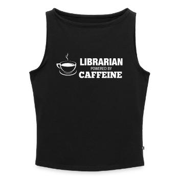 Librarian Coffee - Frauen Organic Tank Top mit U-Boot-Ausschnitt - Grau meliert - Vorne - Selfina (174cm)