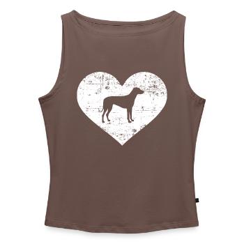 Rhodesian Ridgeback - Débardeur femme à encolure bateau bio - gris chiné - Devant - Selfina (174cm)