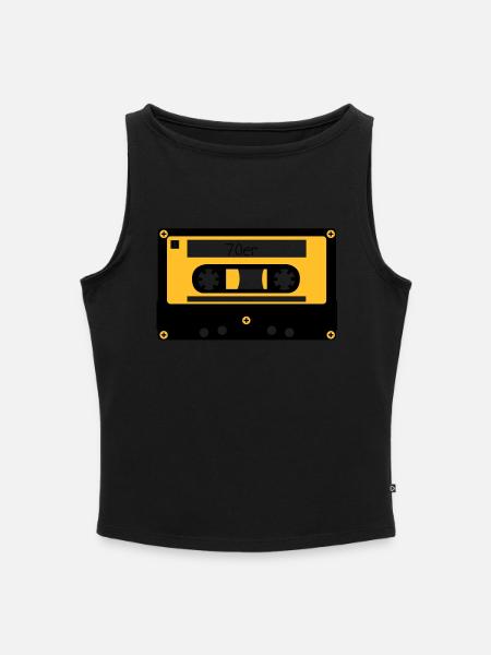 Kassette 70er - Frauen Organic Tank Top mit U-Boot-Ausschnitt - Schwarz