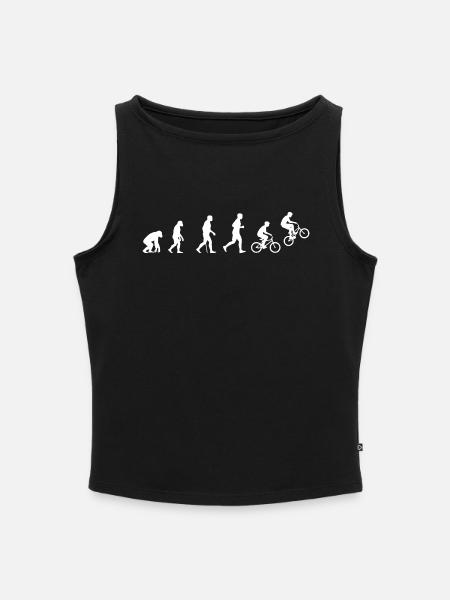 Evolution des BMX Action Fahrradfahrens - Frauen Organic Tank Top mit U-Boot-Ausschnitt - Schwarz