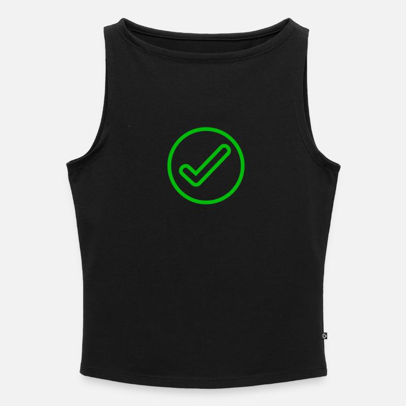 Häkchensymbol - Frauen Organic Tank Top mit U-Boot-Ausschnitt - Schwarz