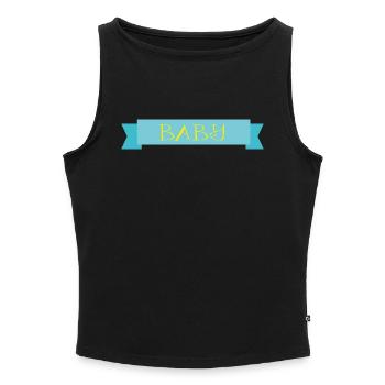 Baby - Women’s Organic Boat Neck Tank Top - black - Front - Selfina (174cm)