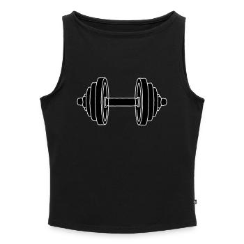 Dumbbell Weight 2 - Women’s Organic Boat Neck Tank Top - black - Front - Selfina (174cm)