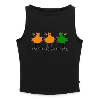 3 Vögel gucken - Frauen Organic Tank Top mit U-Boot-Ausschnitt - Schwarz - Vorne - Selfina (174cm)