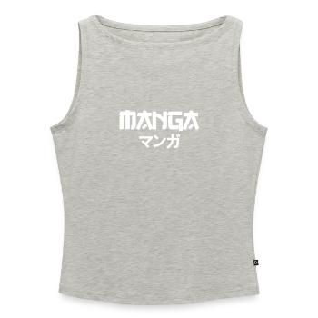 manga wht - Women’s Organic Boat Neck Tank Top - heather grey - Front - Selfina (174cm)