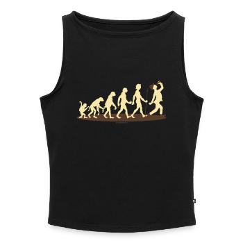 FUN - Evolution Bayer Bier - Geschenk - Bestseller - Frauen Organic Tank Top mit U-Boot-Ausschnitt - Grau meliert - Vorne - Selfina (174cm)