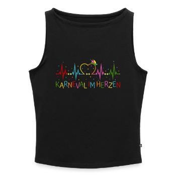 Karneval im Herzen - Frauen Organic Tank Top mit U-Boot-Ausschnitt - Schwarz - Vorne - Selfina (174cm)