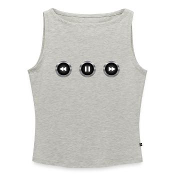 Audio control buttons - Women’s Organic Boat Neck Tank Top - heather grey - Front - Selfina (174cm)