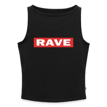 Rave - Débardeur femme à encolure bateau bio - noir - Devant - Selfina (174cm)