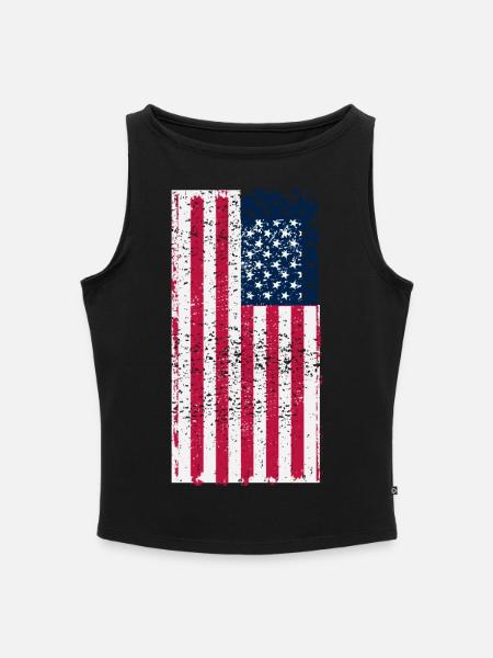 USA Flagge - Frauen Organic Tank Top mit U-Boot-Ausschnitt - Schwarz