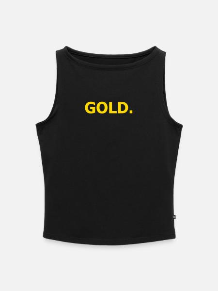 Gold - Frauen Organic Tank Top mit U-Boot-Ausschnitt - Schwarz