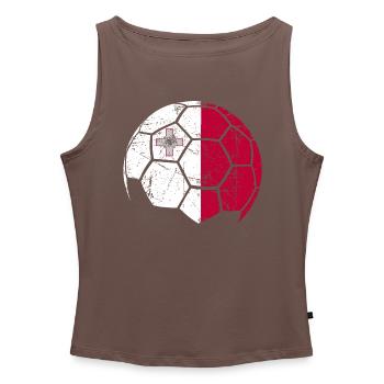Malta Soccer Ball Fußball - Frauen Organic Tank Top mit U-Boot-Ausschnitt - Grau meliert - Vorne - Selfina (174cm)