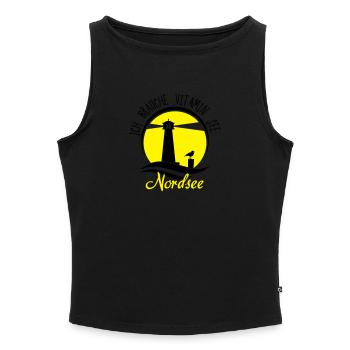 Vitamin See Nordsee - Frauen Organic Tank Top mit U-Boot-Ausschnitt - Schwarz - Vorne - Selfina (174cm)