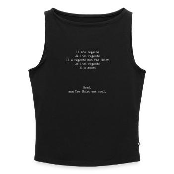 T-shirt est cool - Débardeur femme à encolure bateau bio - gris chiné - Devant - Selfina (174cm)